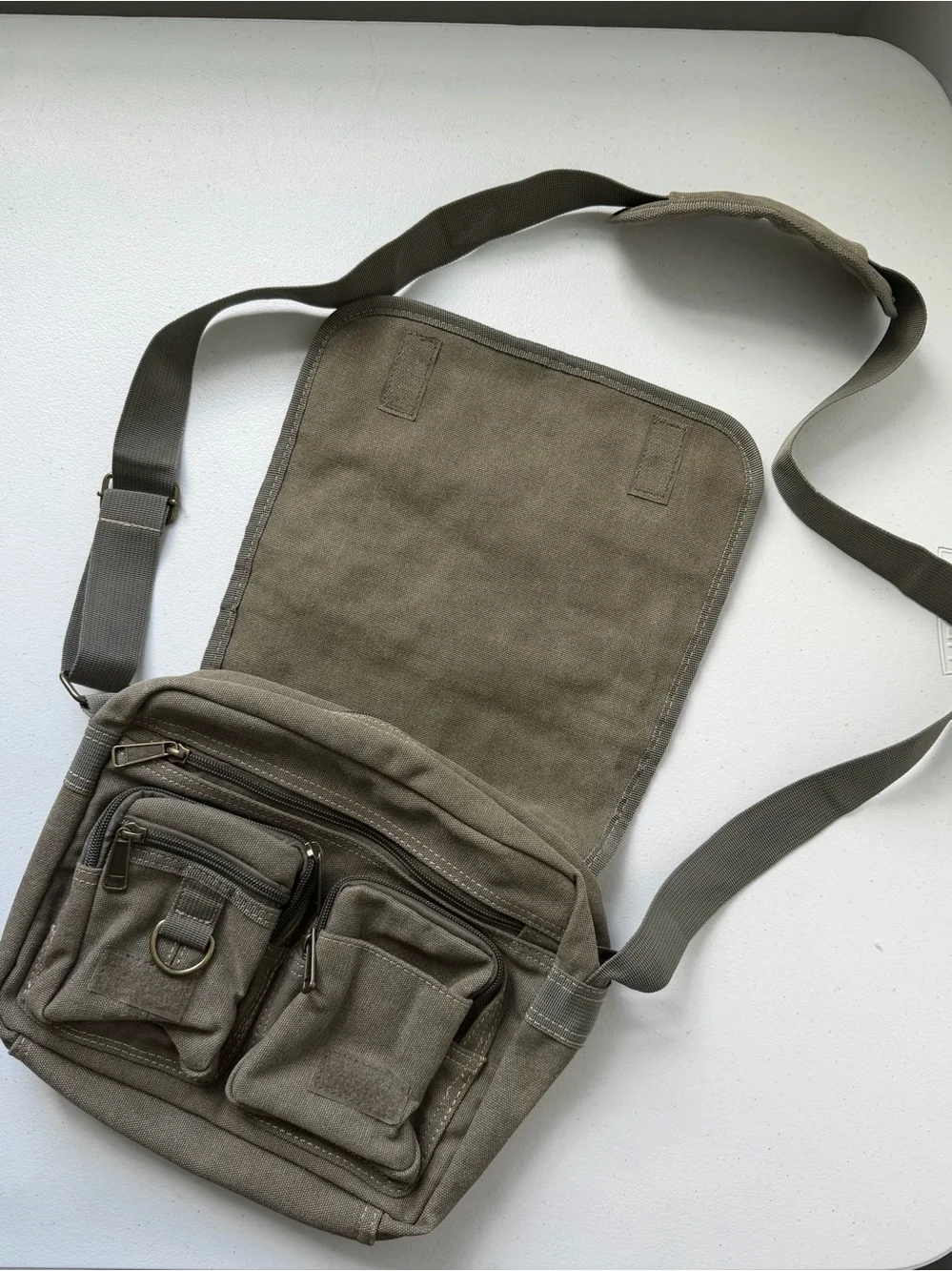 Olive Green Messenger Bag Small Canvas  Multi Storage Tactical Hunting Camping
